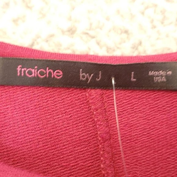 Fraiche By J Womens T Shirt Dress Burgundy Knee Length Long‎ Sleeve Sash L - Picture 6 of 8